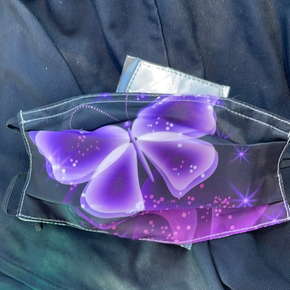 New purple butterfly face mask